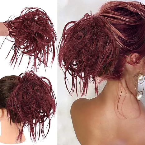 Messy Bun Hair Piece, Natural Curly Scrunchie Extensions