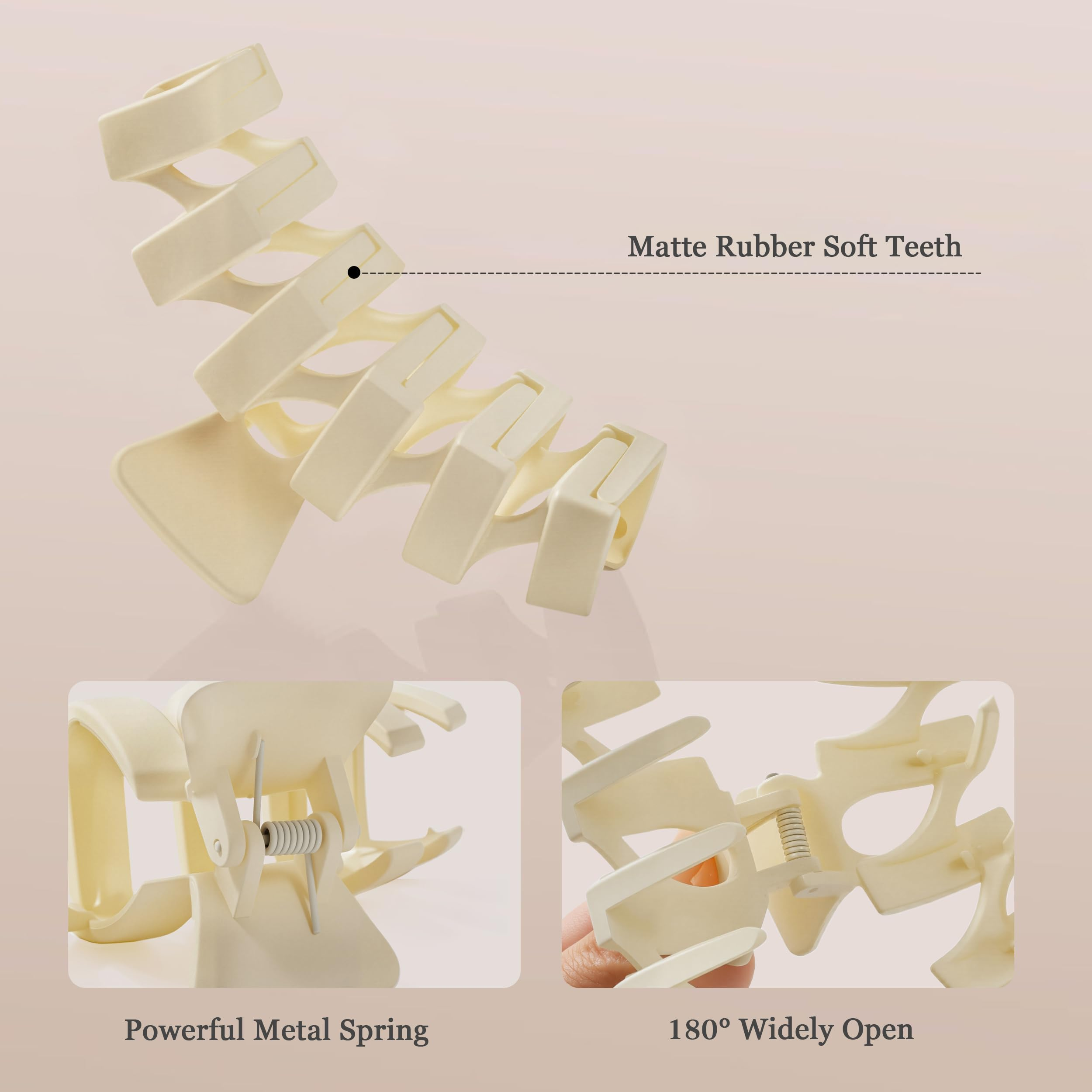 8 Pack Neutral Flower Hair Claw Clips, Non-Slip Strong Hold Jaw Clips for Thick Hair, Women Hair Accessories