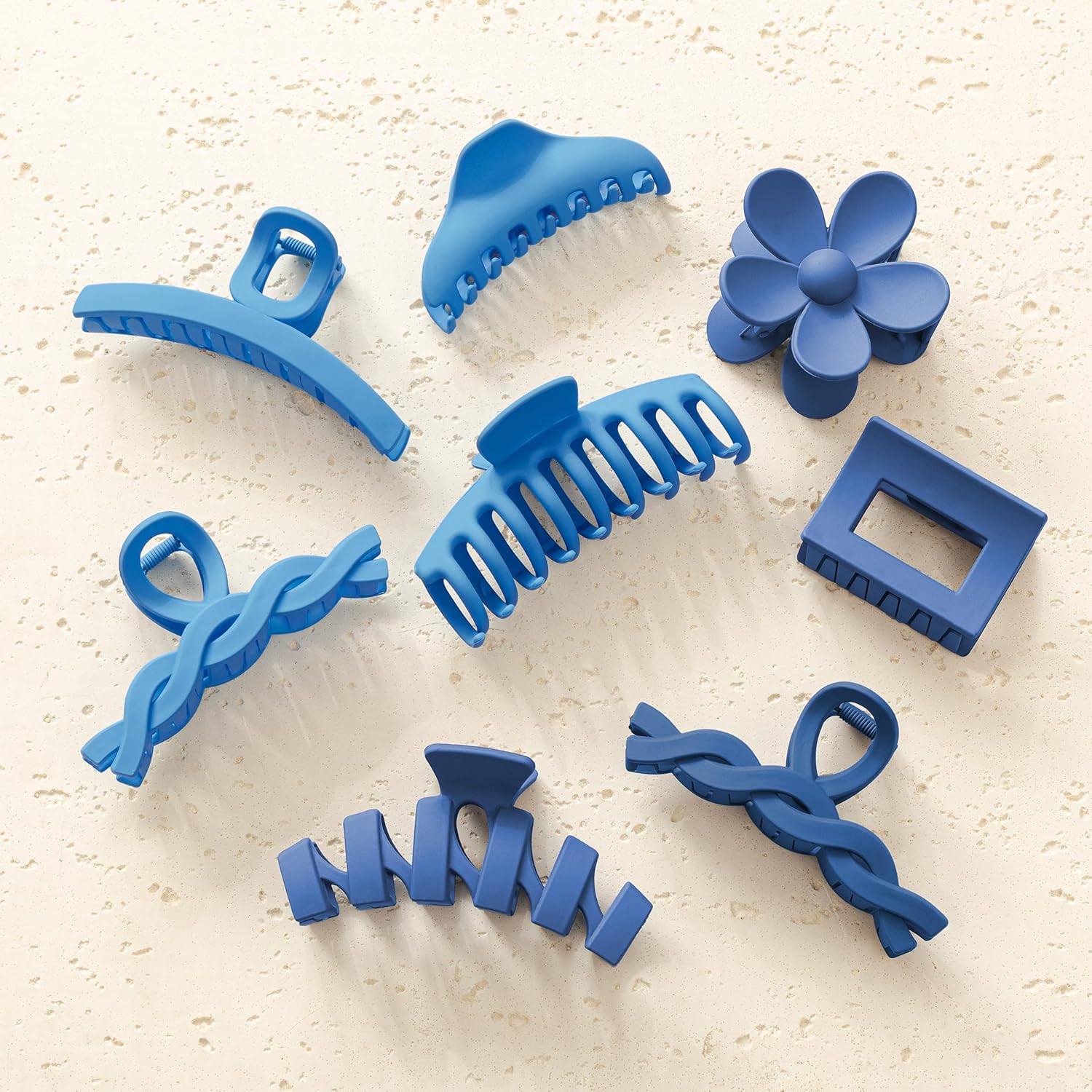 8 Pack Neutral Flower Hair Claw Clips, Non-Slip Strong Hold Jaw Clips for Thick Hair, Women Hair Accessories