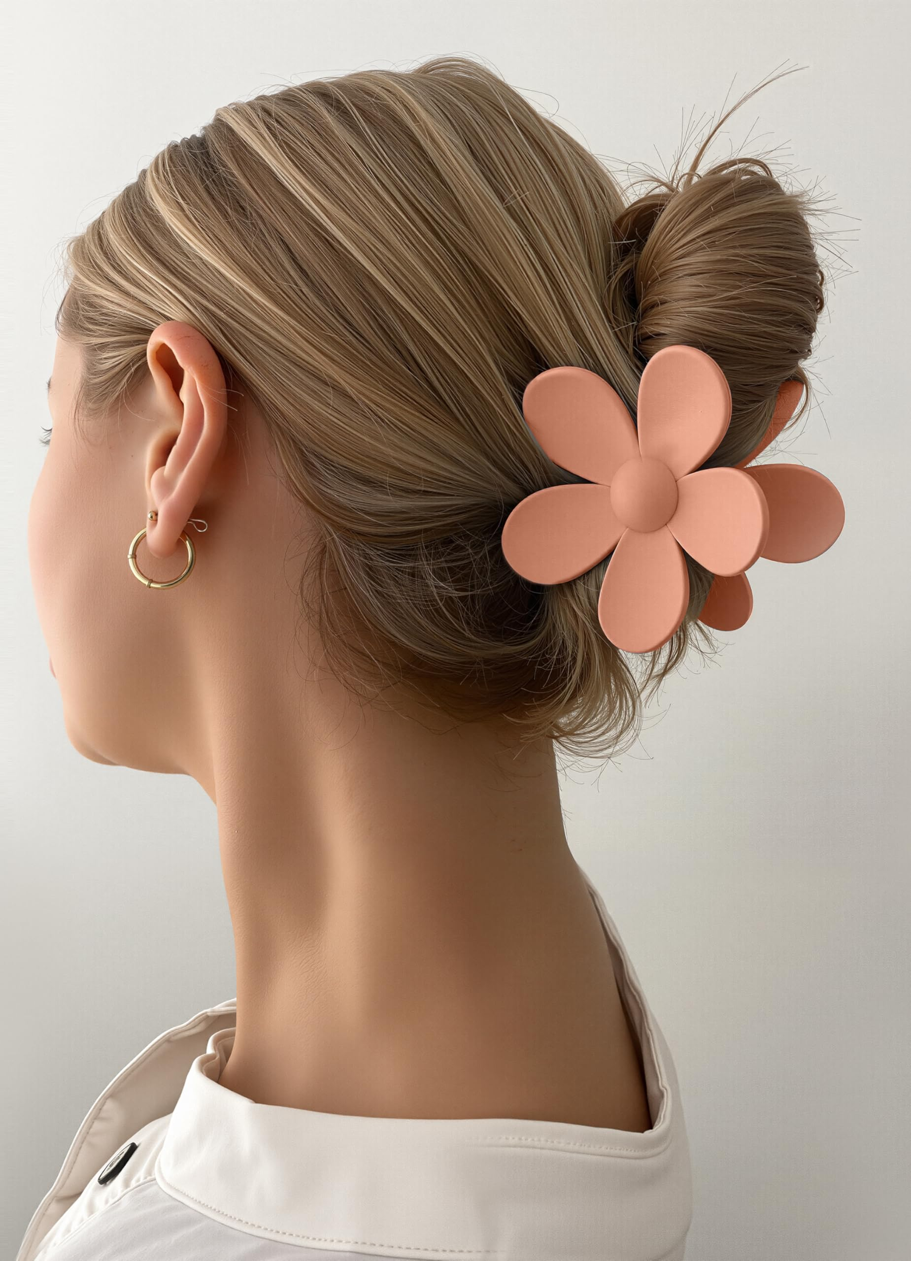 8 Pack Neutral Flower Hair Claw Clips, Non-Slip Strong Hold Jaw Clips for Thick Hair, Women Hair Accessories