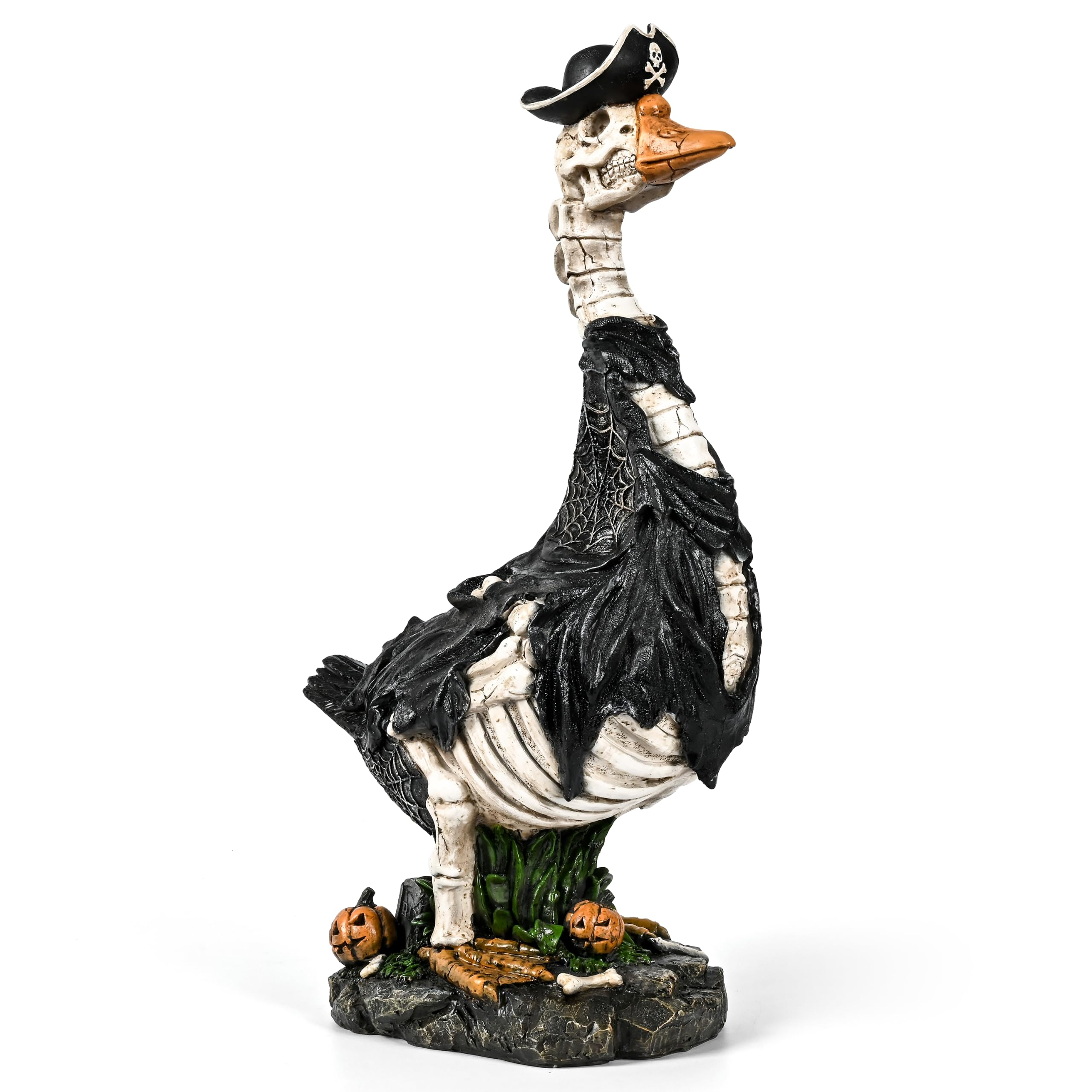 20" Skeleton Porch Goose Halloween Decor, Outdoor Garden Yard Front Porch Decoration