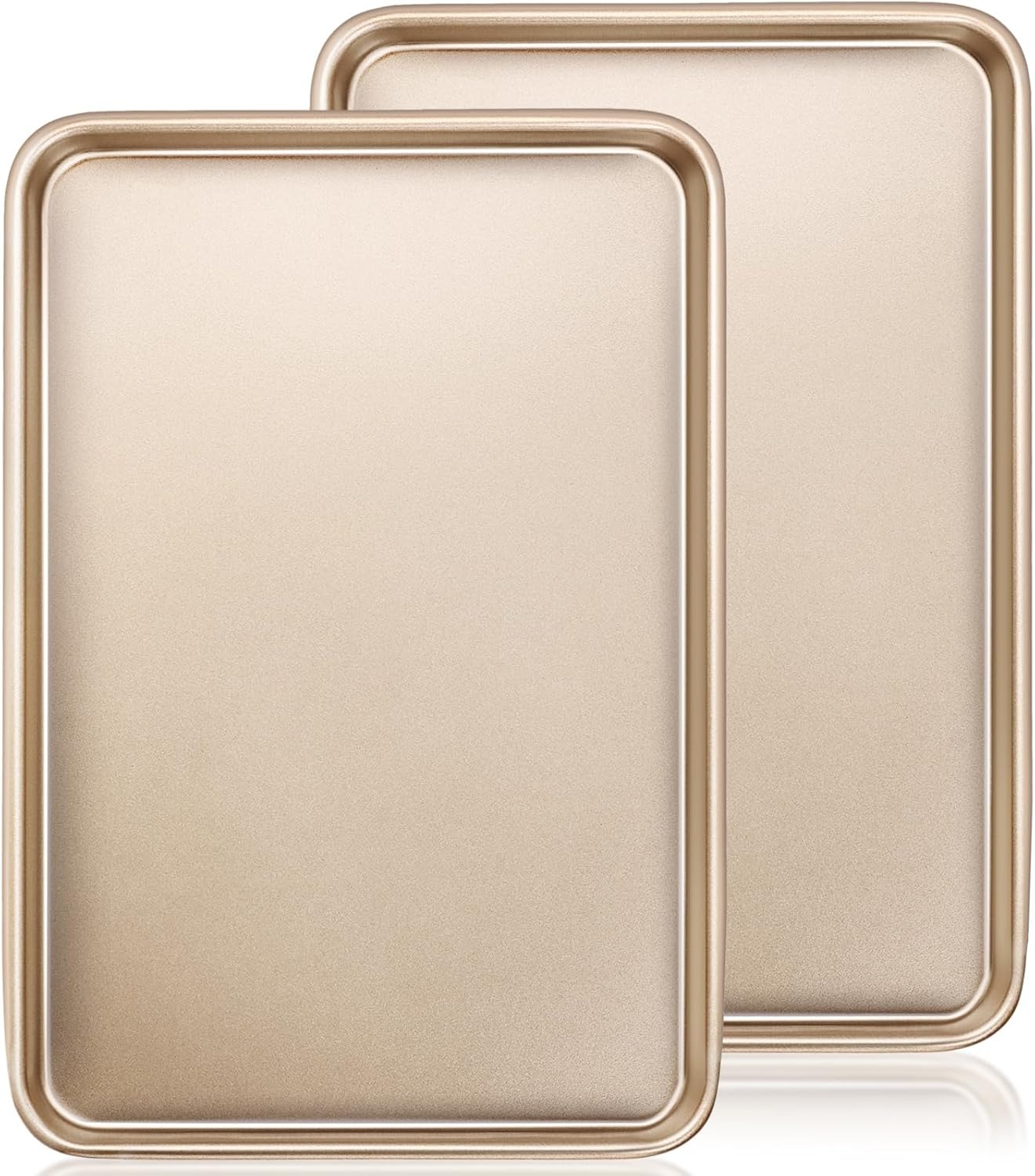 2 Pack Nonstick Carbon Steel Baking Pans, 15x10 Inch Heavy Duty Cookie Sheets, Easy Clean