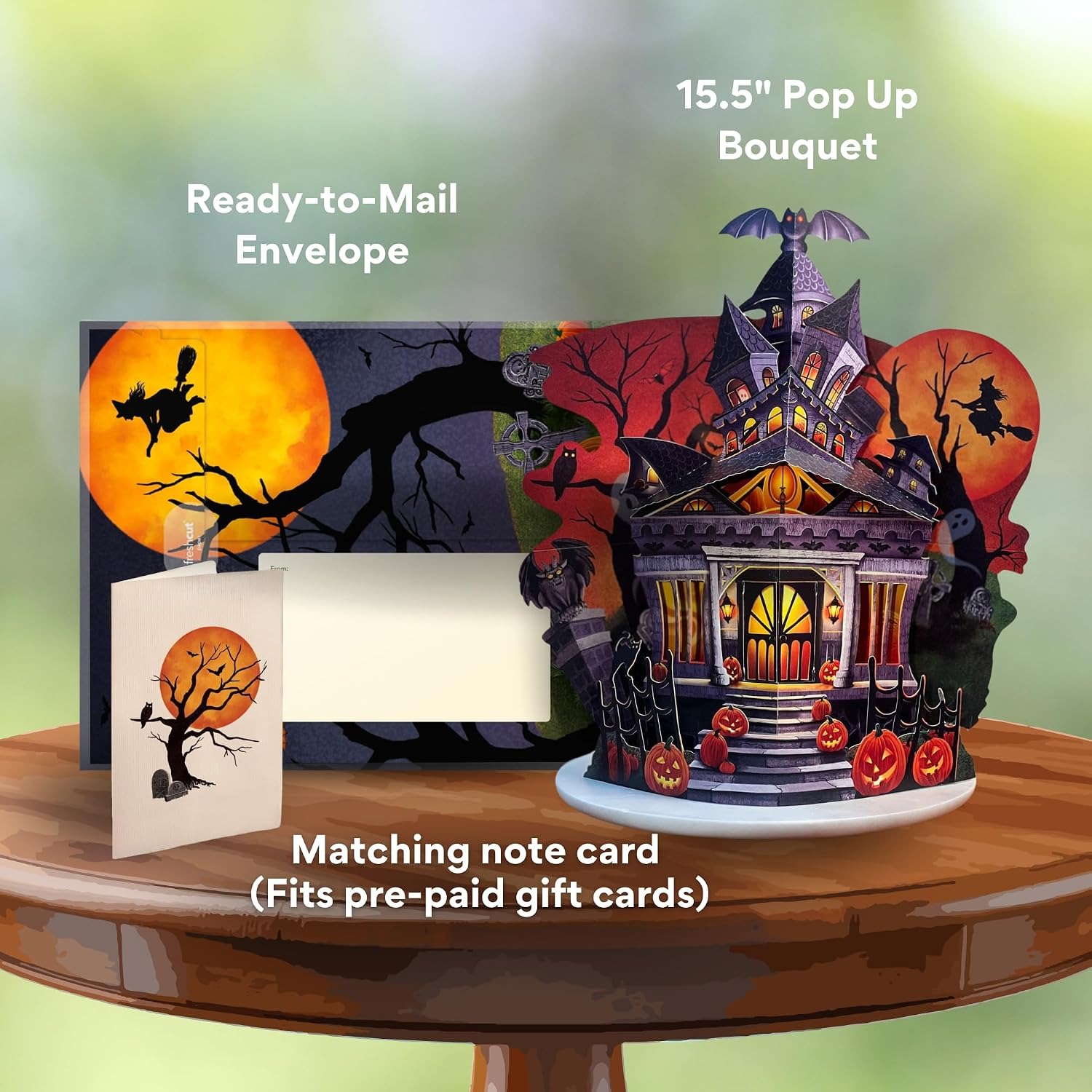 15" Haunted House 3D Pop Up Card | Halloween & Birthday Popup Greeting Card with Blank Note & Envelope