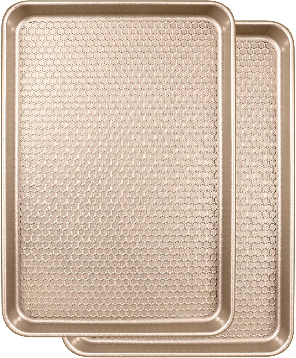 2 Pack Nonstick Carbon Steel Baking Pans, 15x10 Inch Heavy Duty Cookie Sheets, Easy Clean