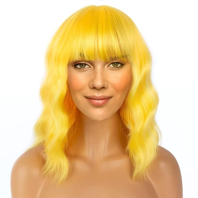 Cosplay Wig - Natural Medium Length Heat Resistant Fiber for Halloween, Parties & Daily Wear (Multiple Colors)