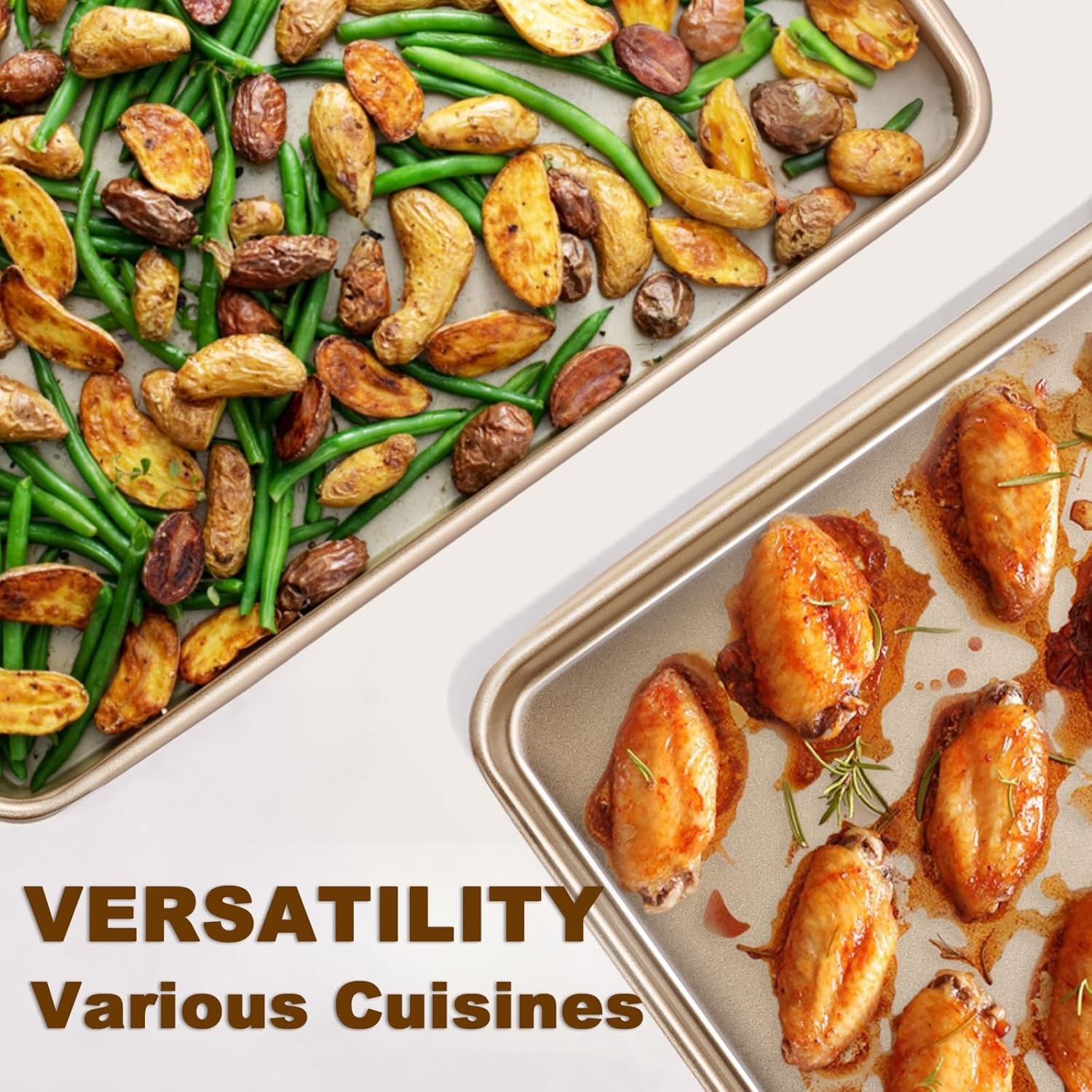 2 Pack Nonstick Carbon Steel Baking Pans, 15x10 Inch Heavy Duty Cookie Sheets, Easy Clean