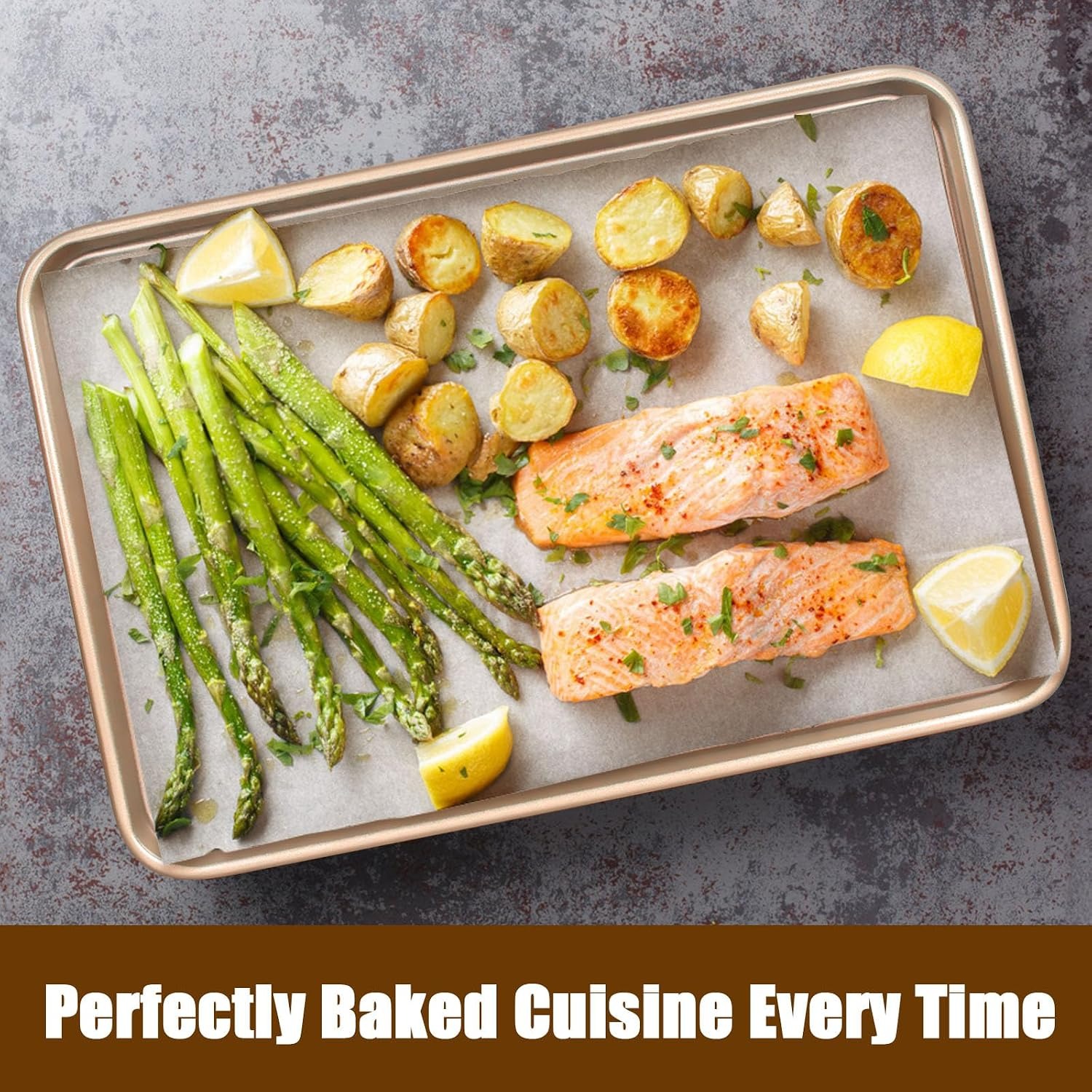 2 Pack Nonstick Carbon Steel Baking Pans, 15x10 Inch Heavy Duty Cookie Sheets, Easy Clean
