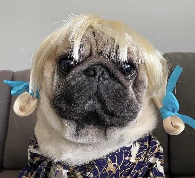 Pet Dog Cosplay Wig, Halloween Costume Headwear for Dogs & Cats