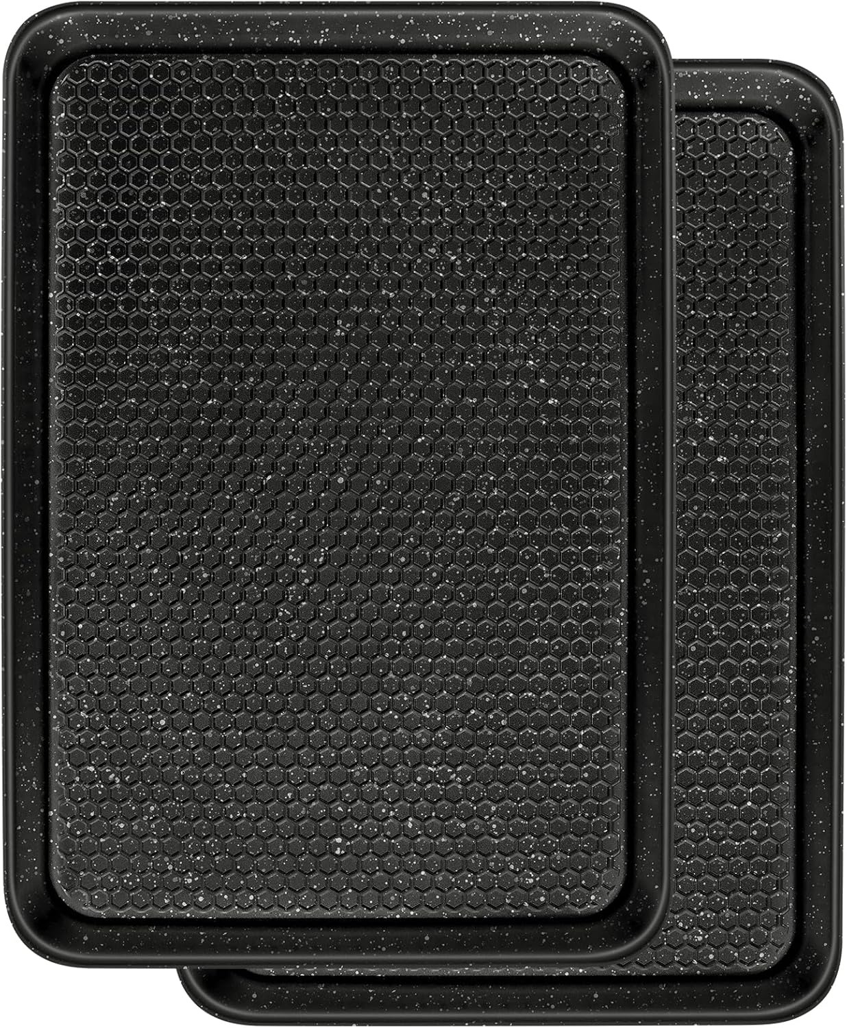 2 Pack Nonstick Carbon Steel Baking Pans, 15x10 Inch Heavy Duty Cookie Sheets, Easy Clean