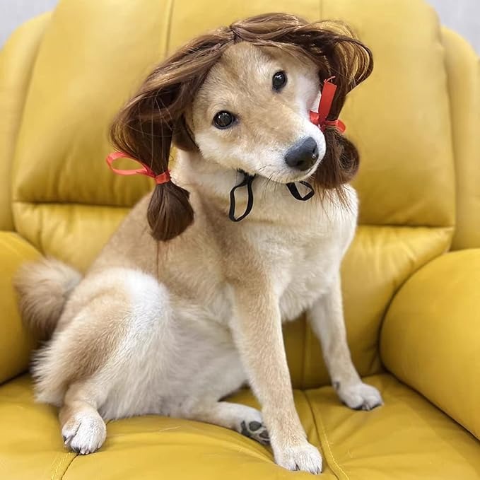 Pet Dog Cosplay Wig, Halloween Costume Headwear for Dogs & Cats