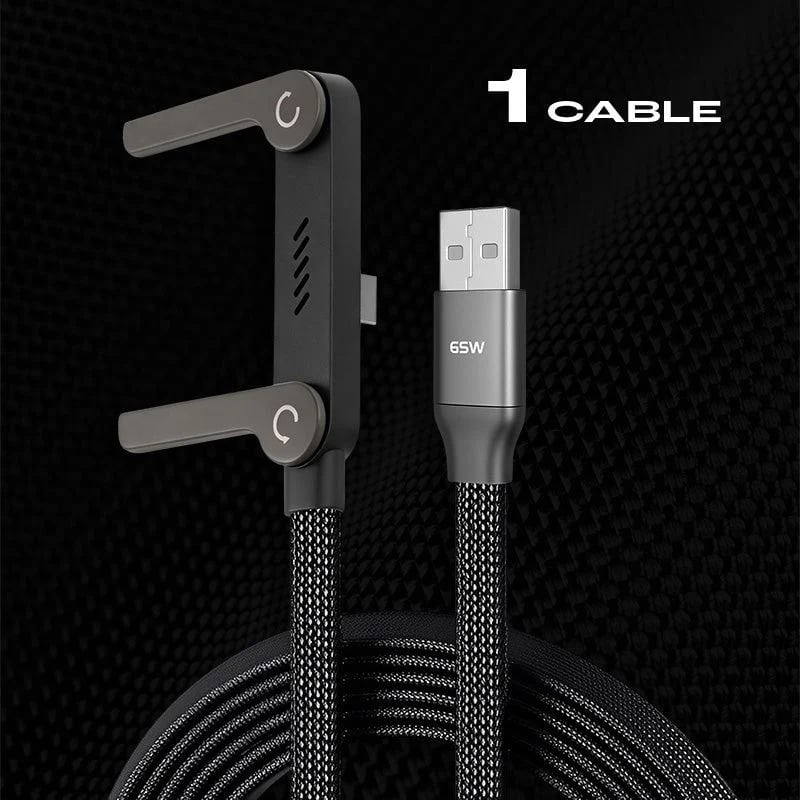 240w super fast charging-Invisible Holder Charger Cable with Stand
