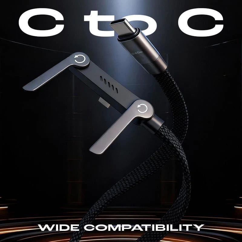 240w super fast charging-Invisible Holder Charger Cable with Stand