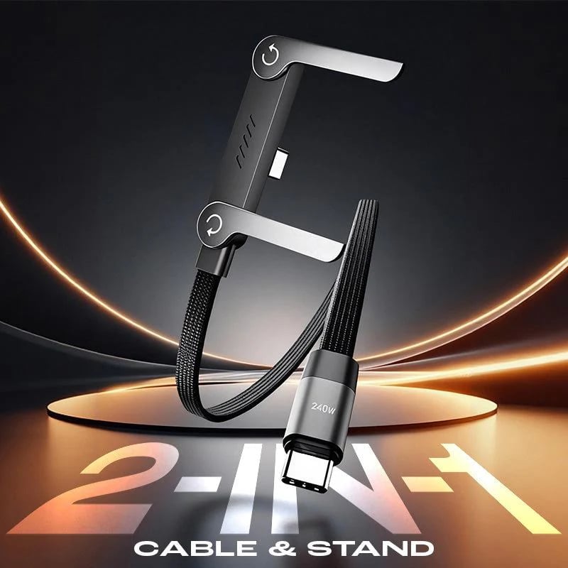 240w super fast charging-Invisible Holder Charger Cable with Stand