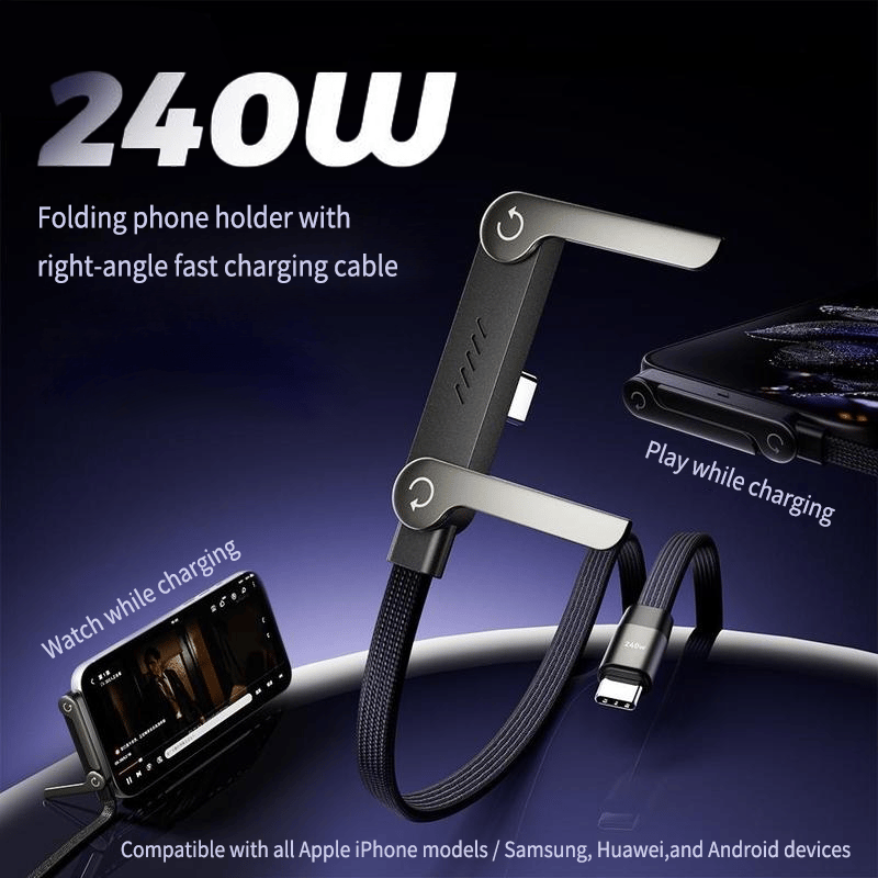 240w super fast charging-Invisible Holder Charger Cable with Stand
