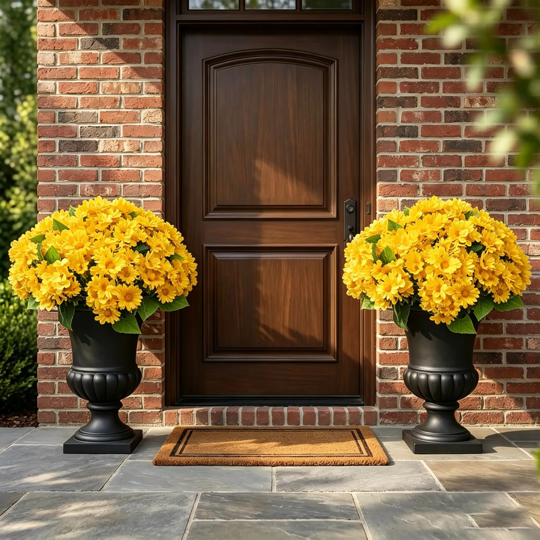 Last Day 70% OFF🌼- Artificial Outdoor Sunset Mums Flowers - UV resistant, Waterproof, Windproof