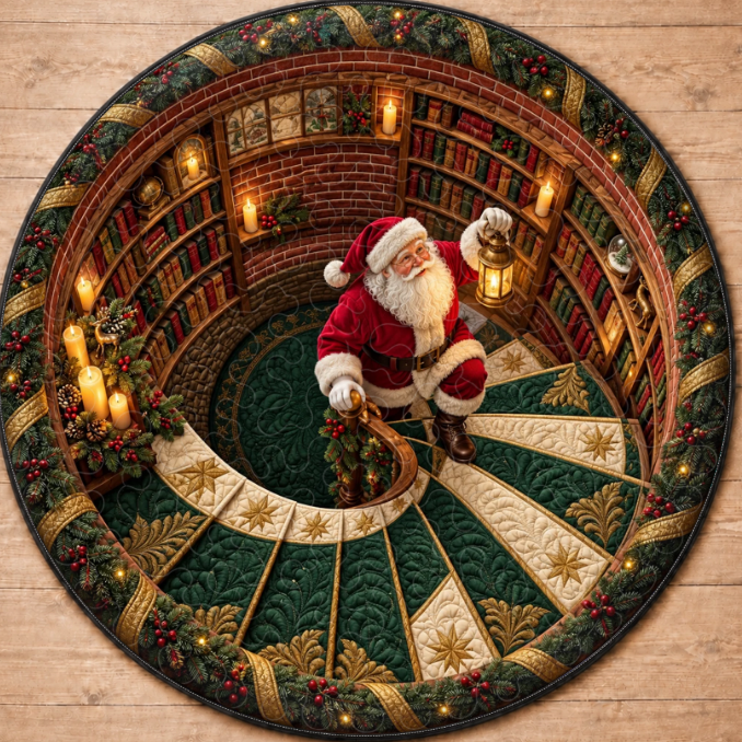 Custom Quilted Round Mat - Personalized Christmas Birthday Gifts For Mom, Dad, Brother, Sister - Merry Moments All Season