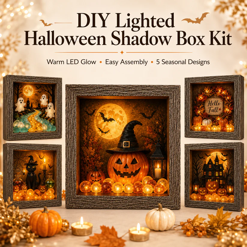 DIY Lighted Halloween Shadow Box Kit