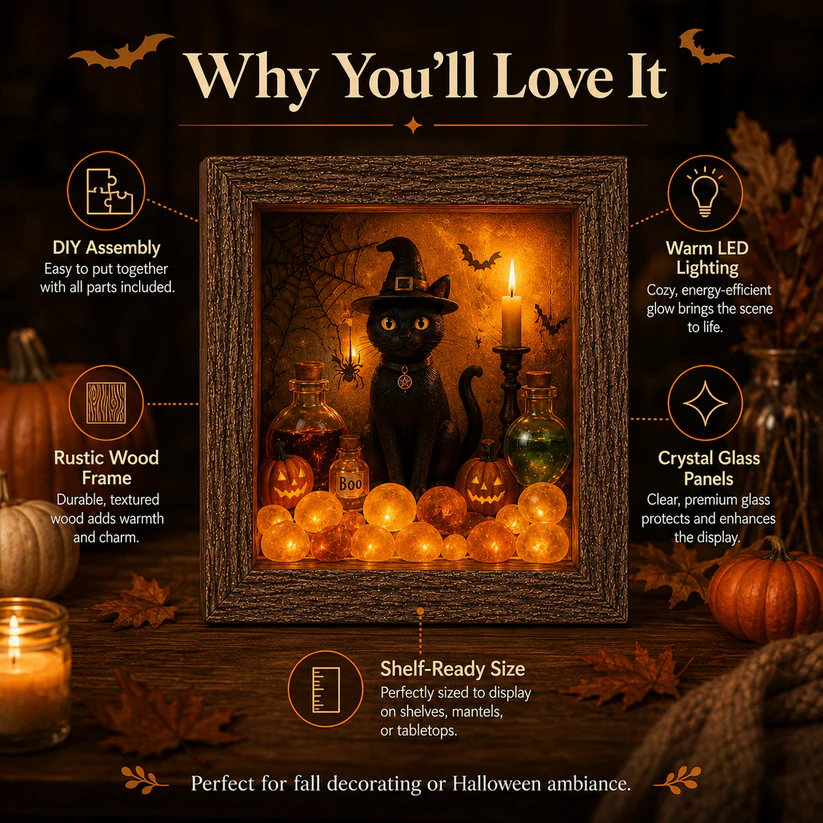 DIY Lighted Halloween Shadow Box Kit