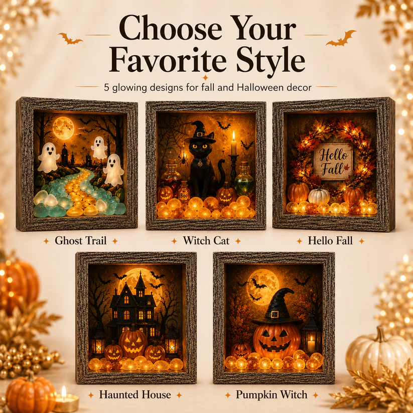 DIY Lighted Halloween Shadow Box Kit