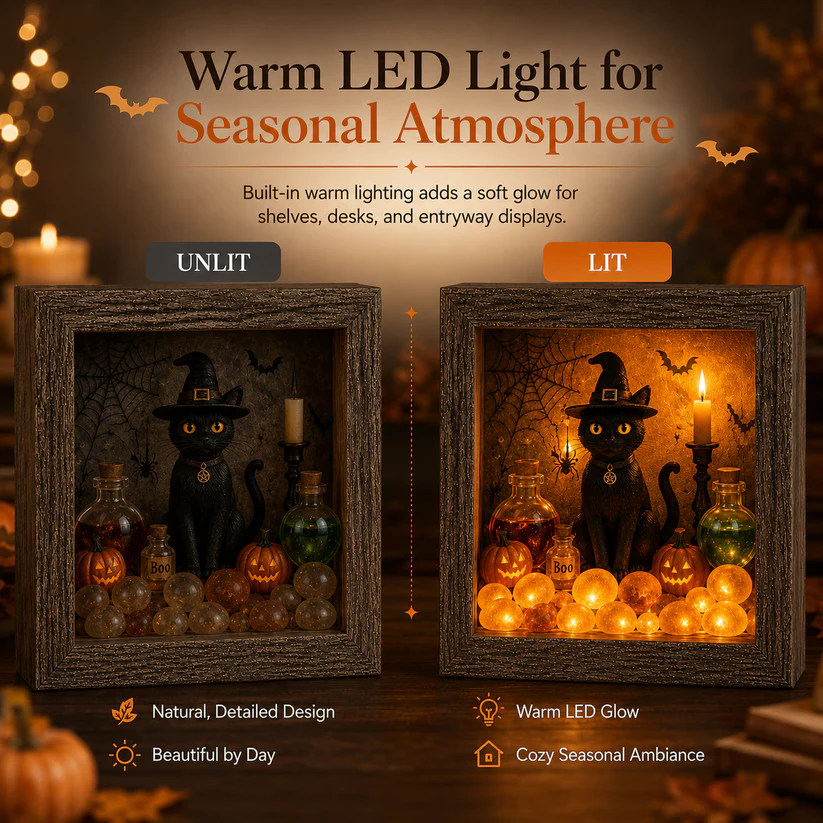DIY Lighted Halloween Shadow Box Kit