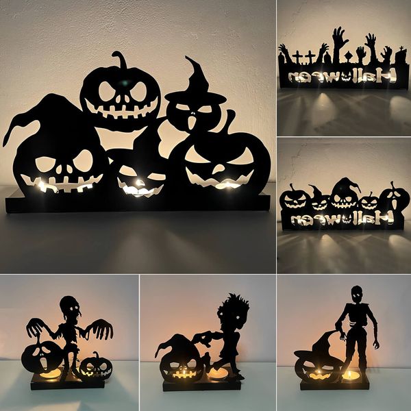 Funny Shadow Stand - Halloween Metal Candle Holder