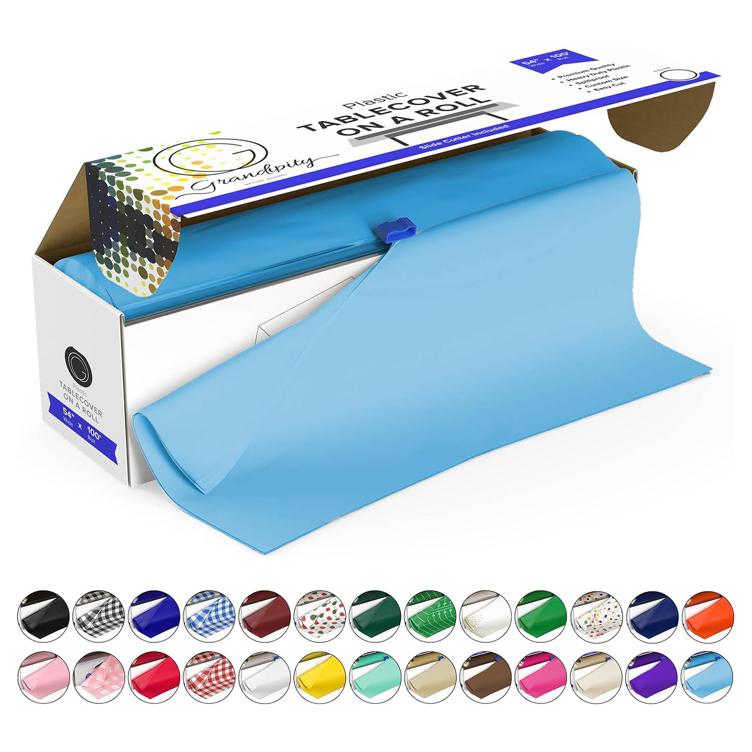Plastic Tablecloth Roll with Cutter Box
