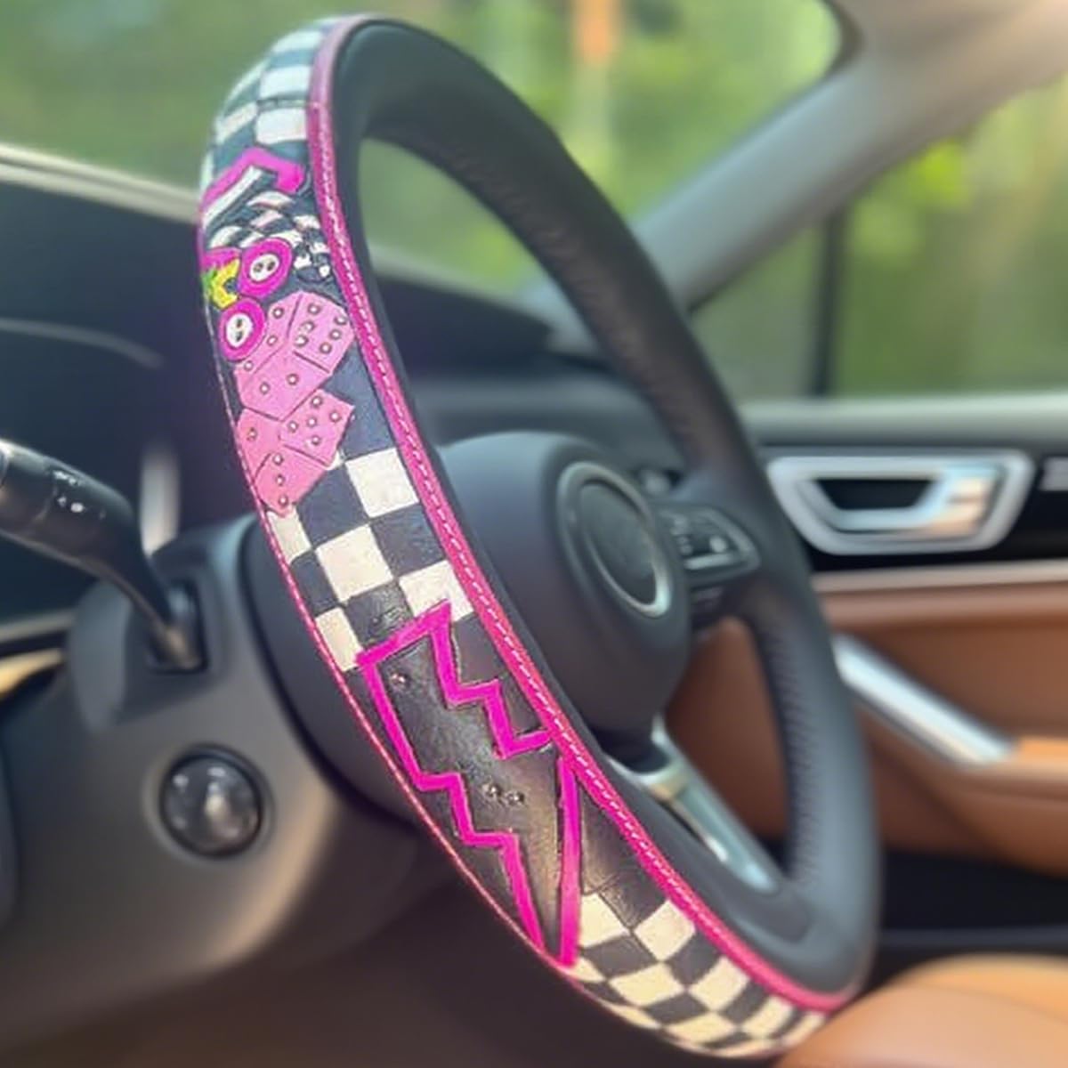 Western Leather Steering Wheel Cover