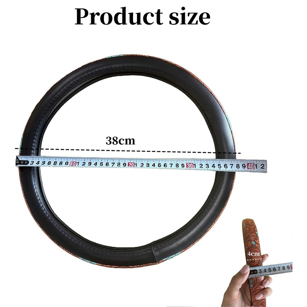 Western Leather Steering Wheel Cover