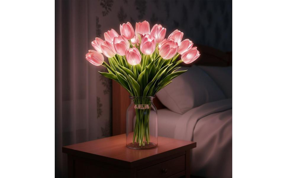 Radiant Romantic Tulip Light Flower Shaped Ambient Lamp Adjustable Tulip Night Light