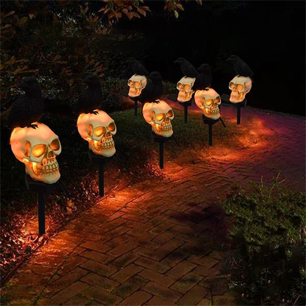 Solar Skull Crow Waterproof Landscape Light