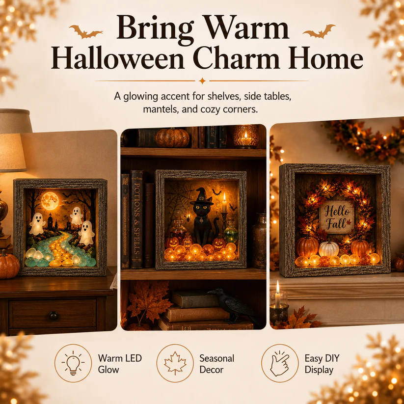 DIY Lighted Halloween Shadow Box Kit