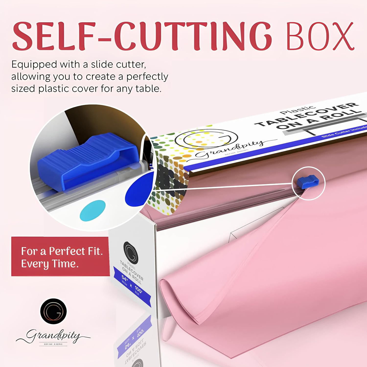 Plastic Tablecloth Roll with Cutter Box