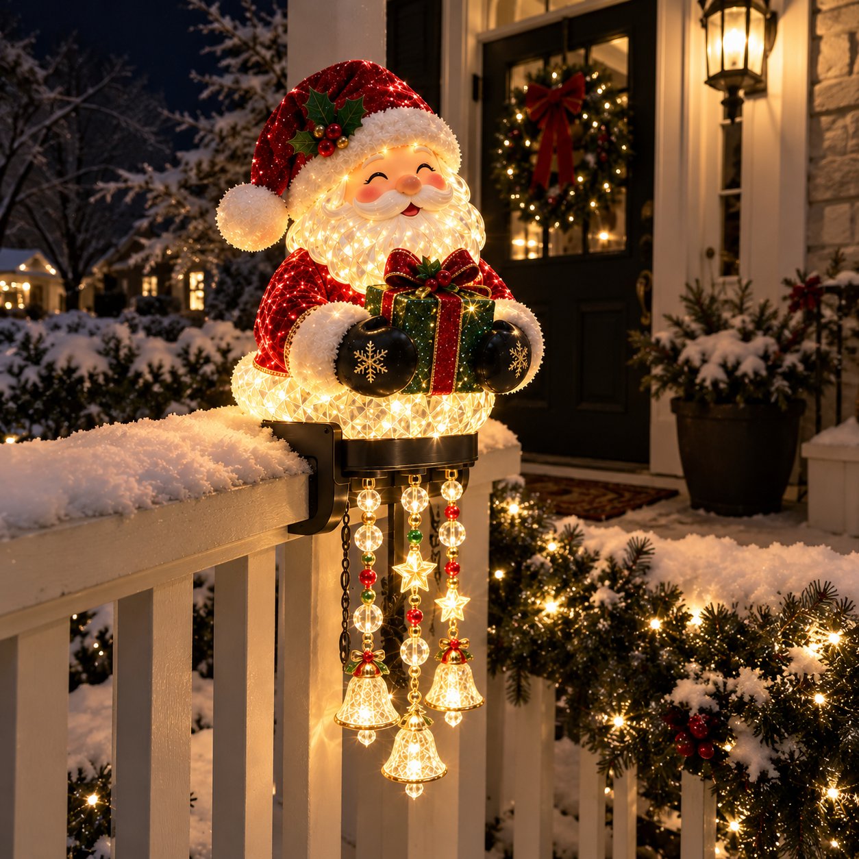Holiday porch railing customer decoration