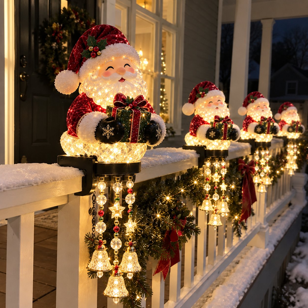 Christmas railing light customer display