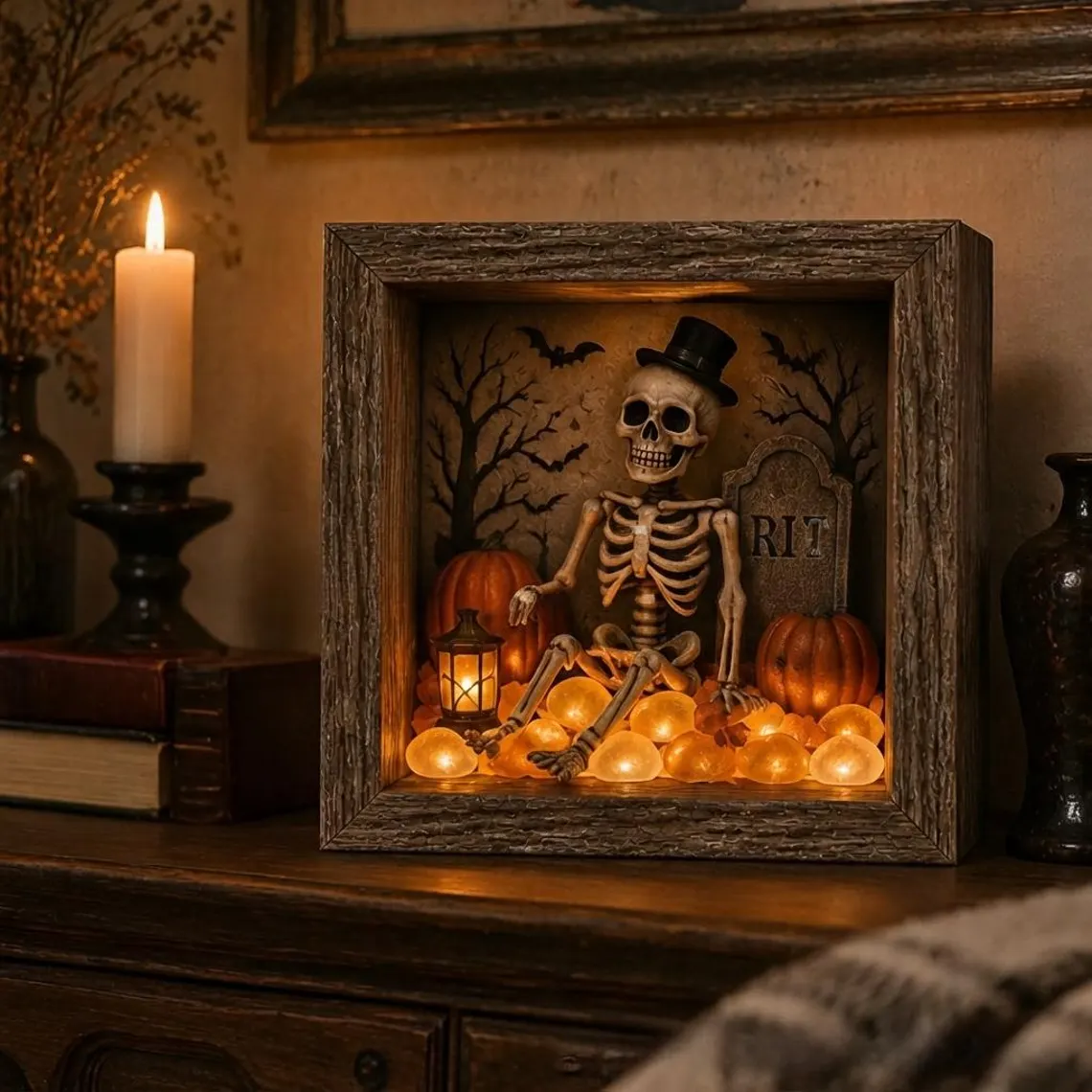 DIY Lighted Halloween Shadow Box Kit