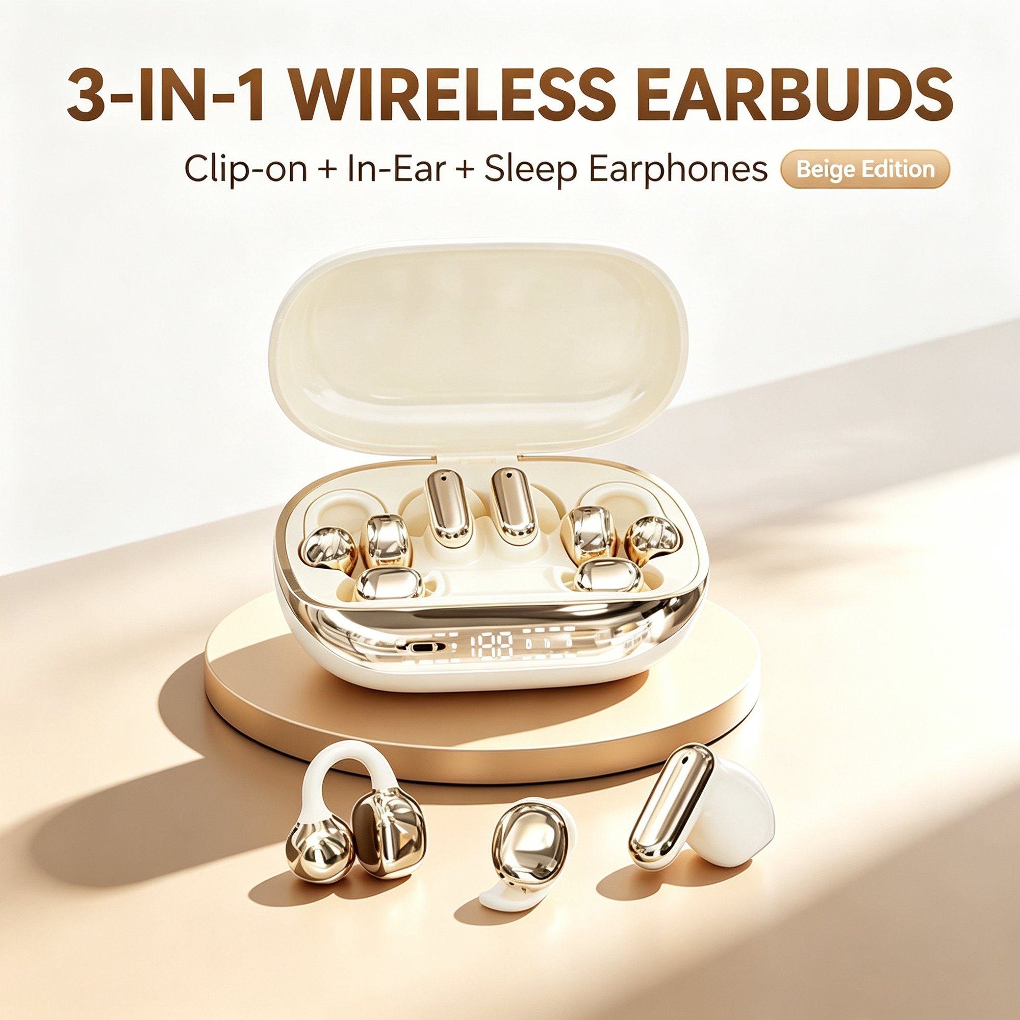 3-in-1 Bluetooth Wireless Earbuds with Chargeable Power Bank Case