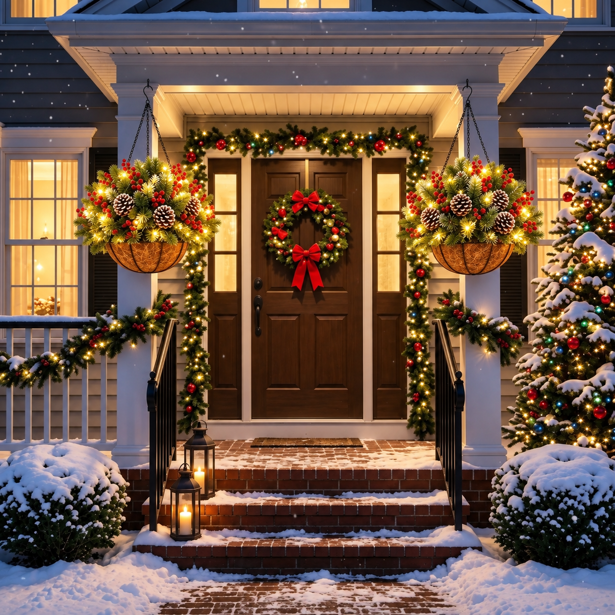 🎄 Last Day 70% OFF🏆Pre-Lit Christmas Hanging Basket |🎄 Pre-lit, weather-resistant, and zero maintenance