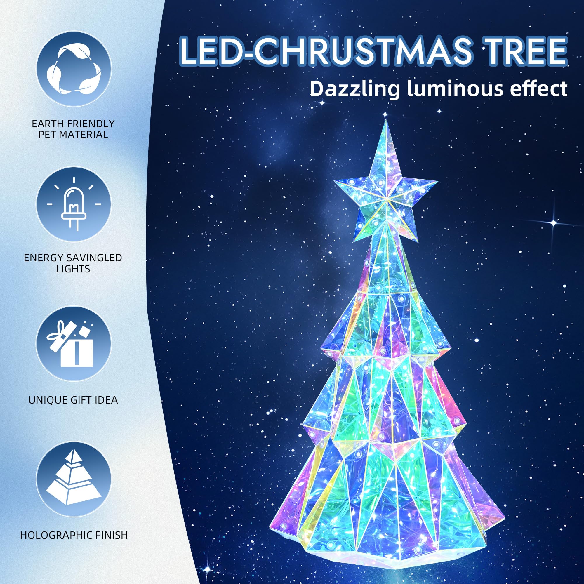Holographic color-changing Christmas tree