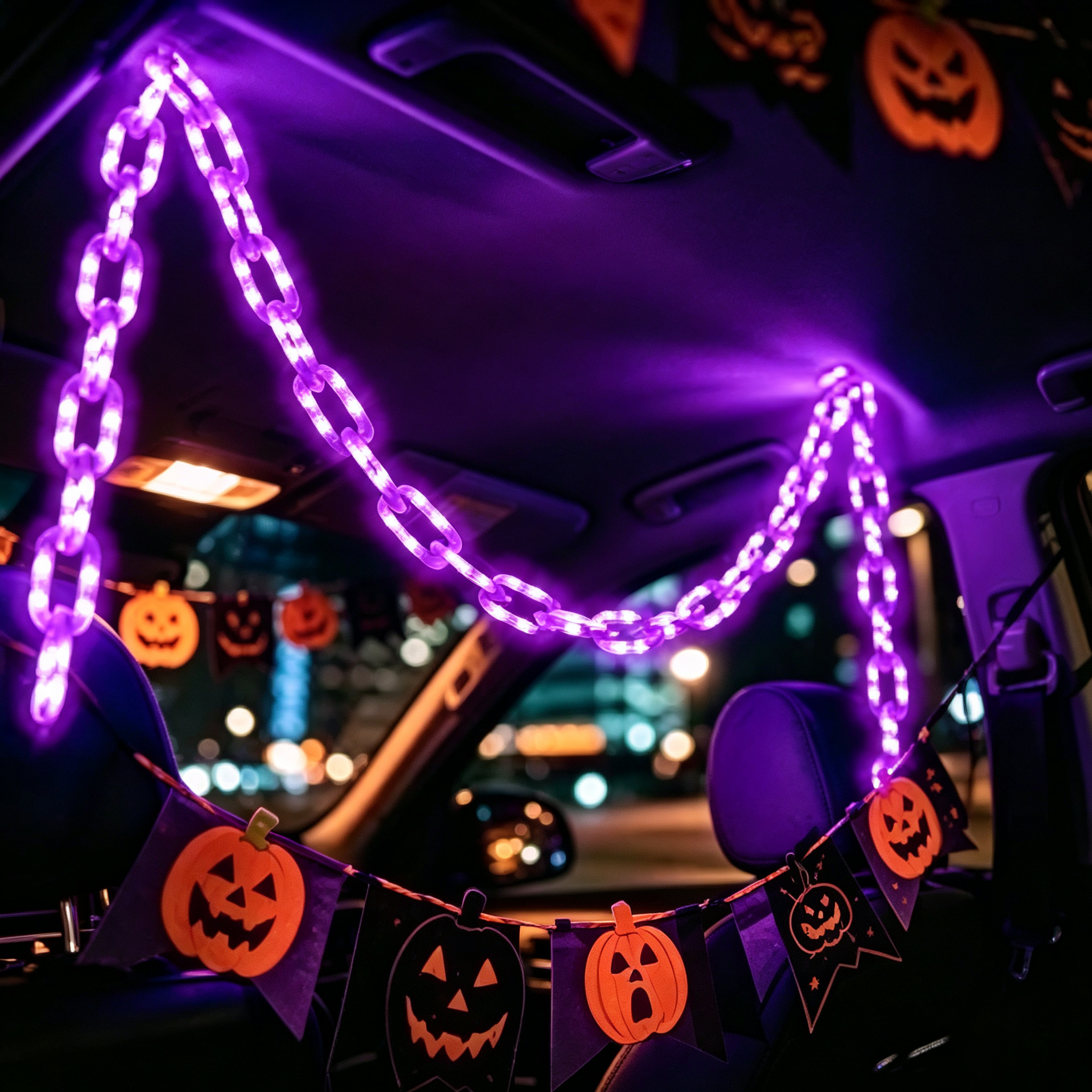 Halloween Solar String Lights Outdoor, 10 Ft 160 LED Waterproof Plastic Chain Mesh Lights with 8 Modes, Creepy Hanging Decor for Halloween Party, Bush, Fence, Yard.