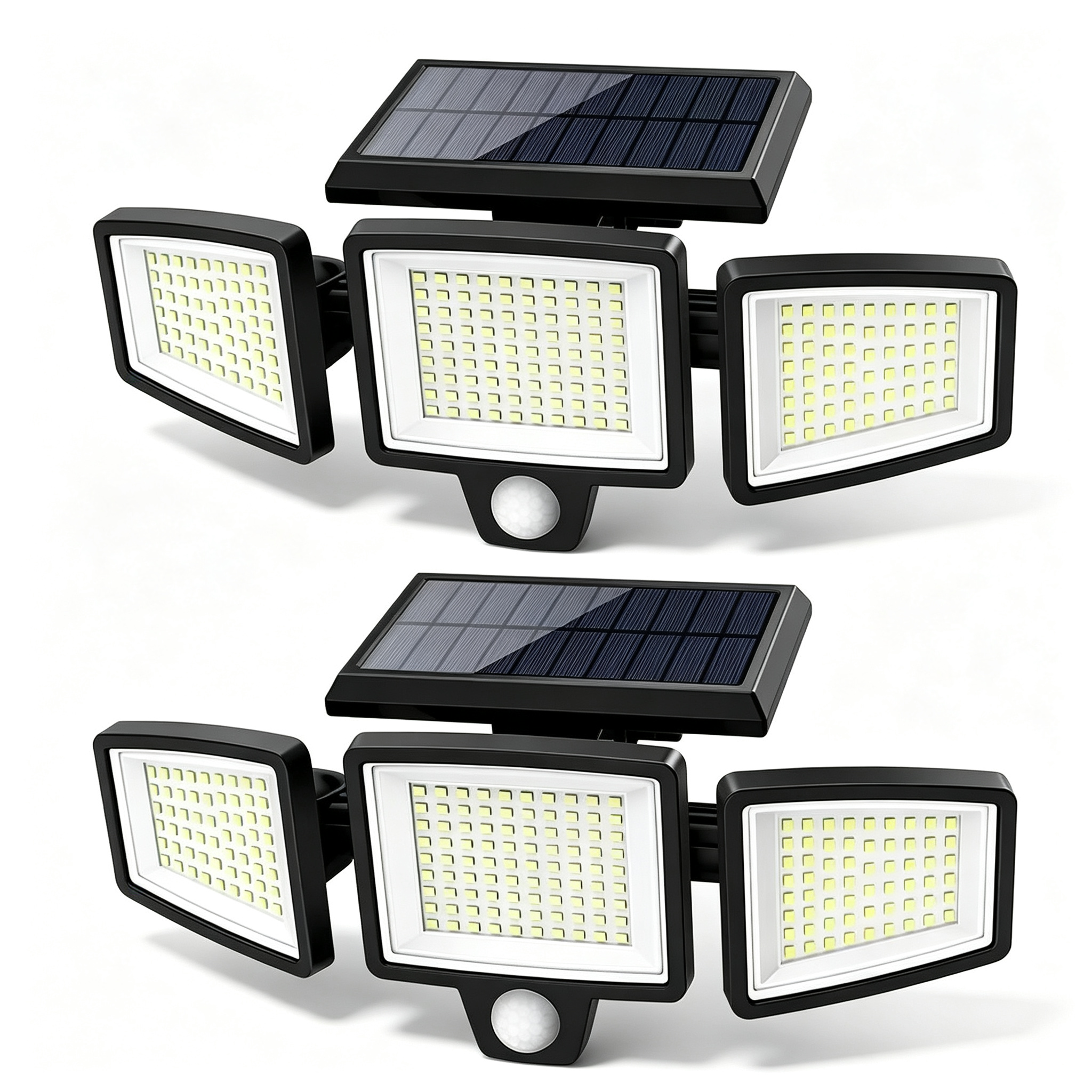 Solar Outdoor Security Spotlights, 2500LM 3-Head Dimmable Adjustable Wall Mount Lights with 3 Modes, IP65 Waterproof, for Garage, Festival Gift