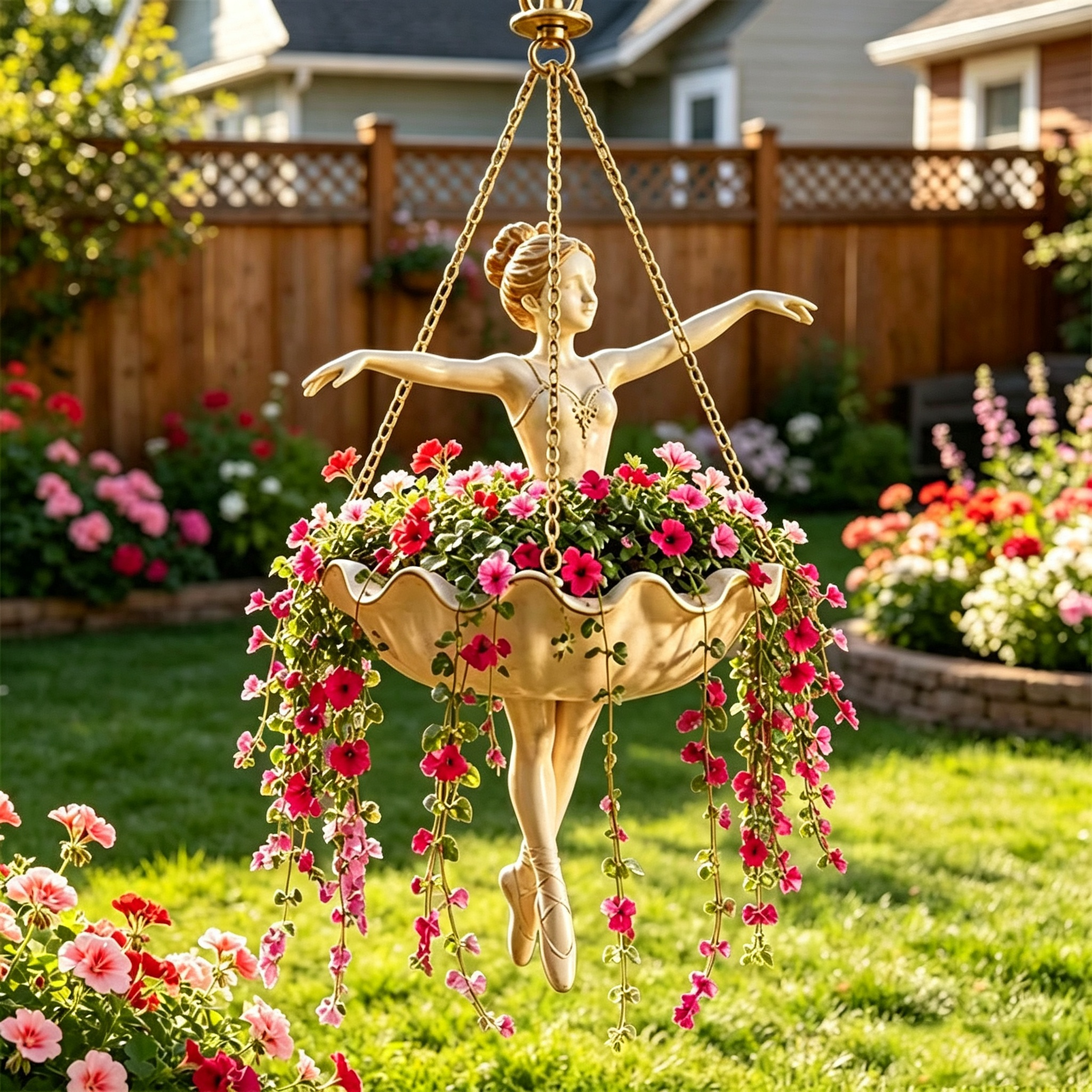💃Dreamy Resin Ballerina Girl Hanging Planter for your garden