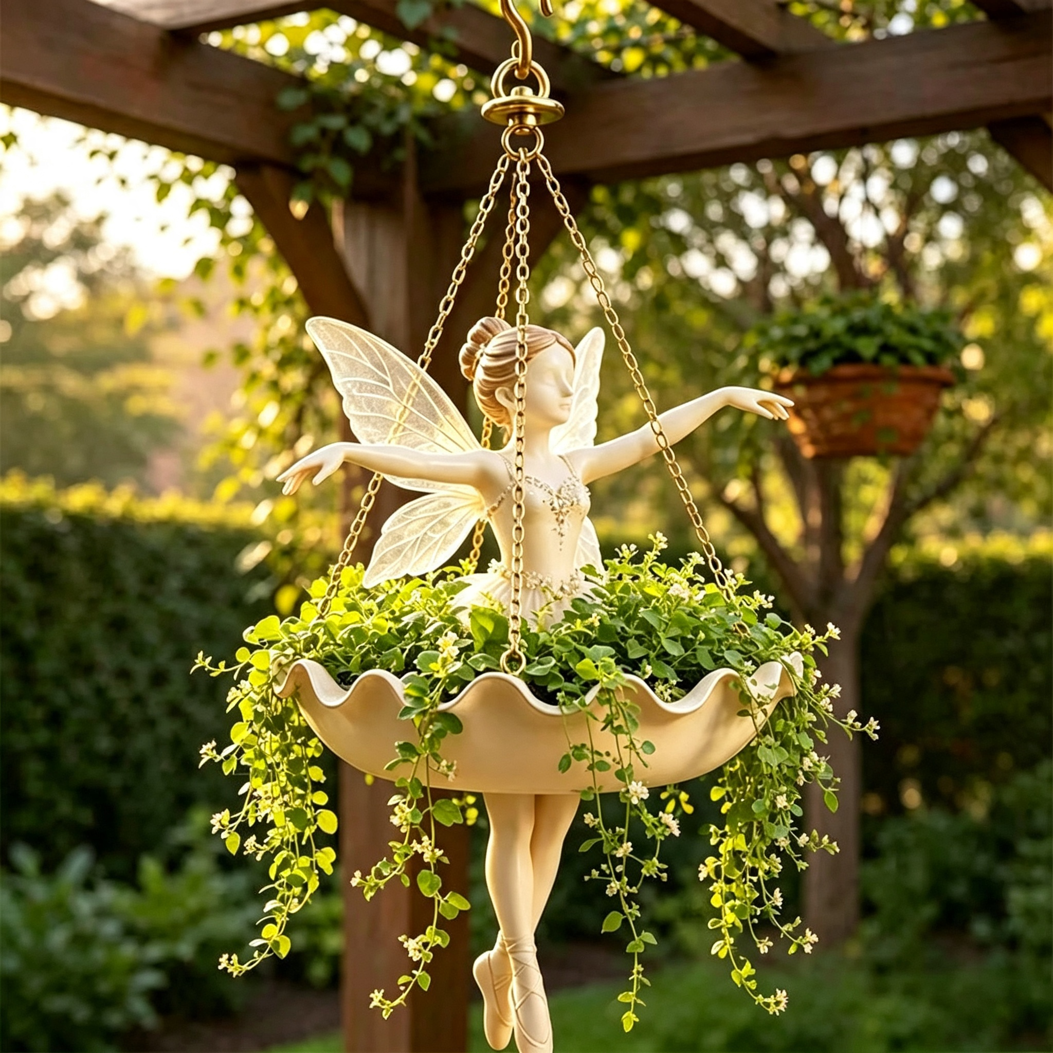 💃Dreamy Resin Ballerina Girl Hanging Planter for your garden