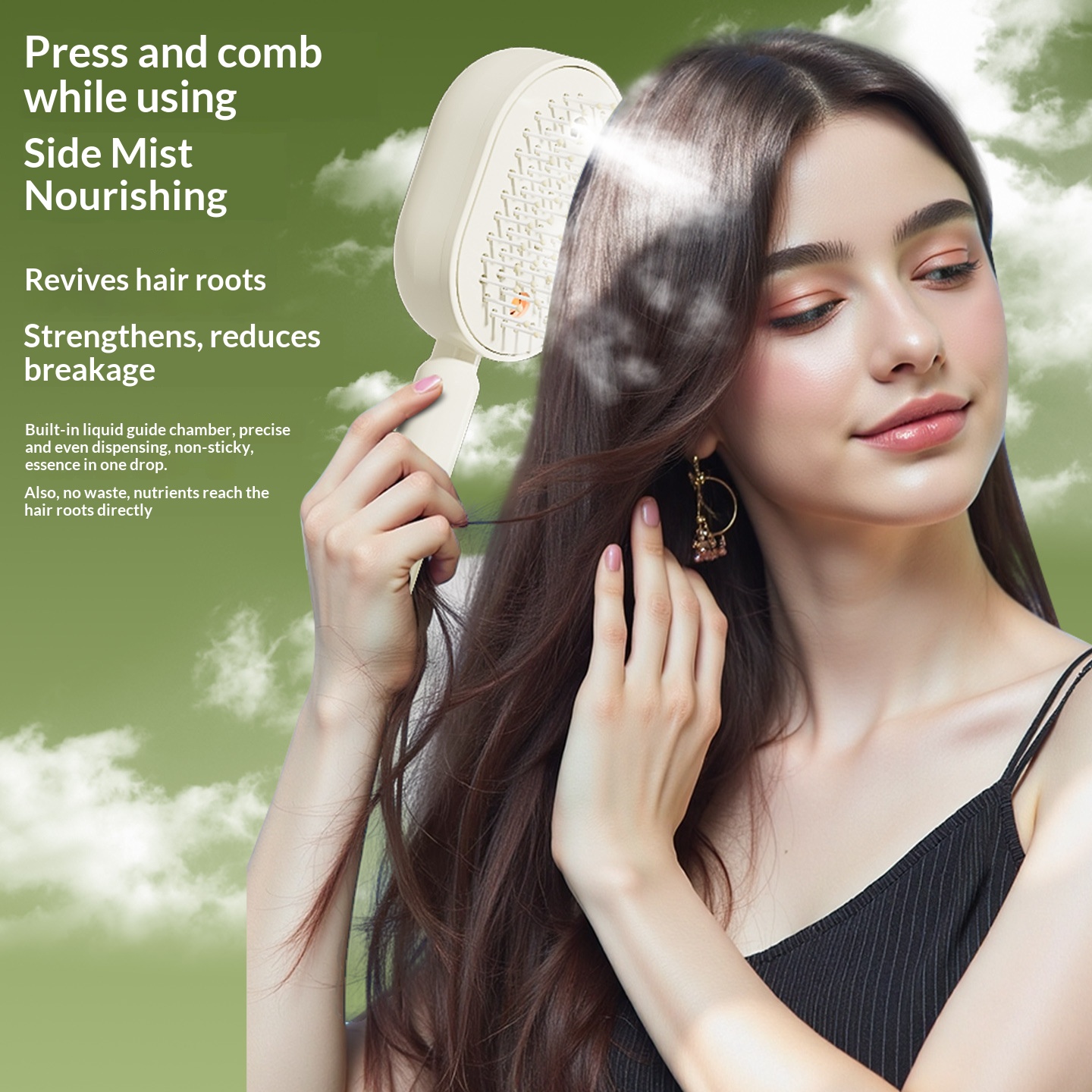 Wireless Negative Ion 2-in-1 Hair Straightening Brush