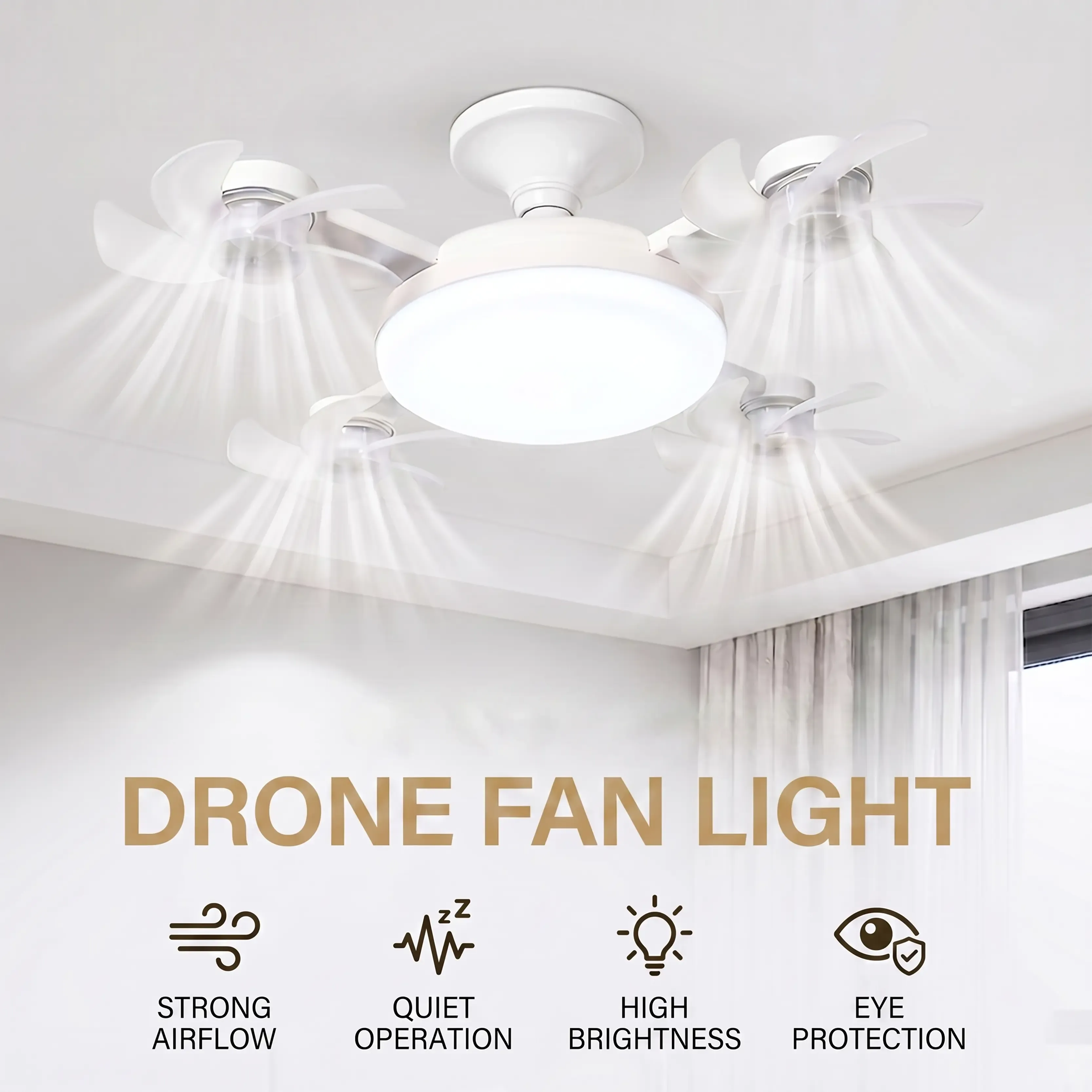 ✨ Foldable LED Ceiling Fan Light