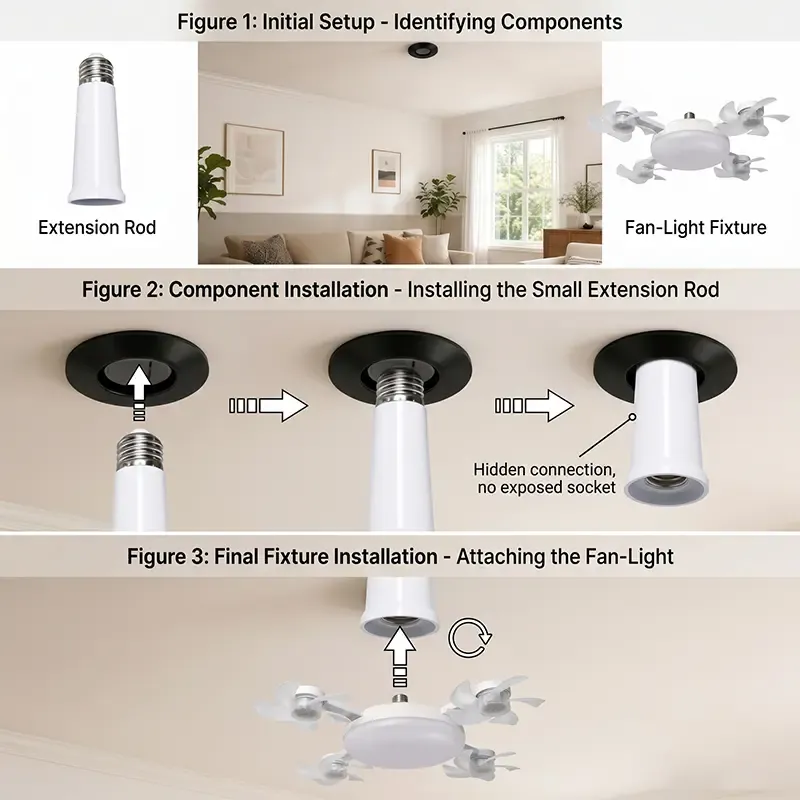 ✨ Foldable LED Ceiling Fan Light