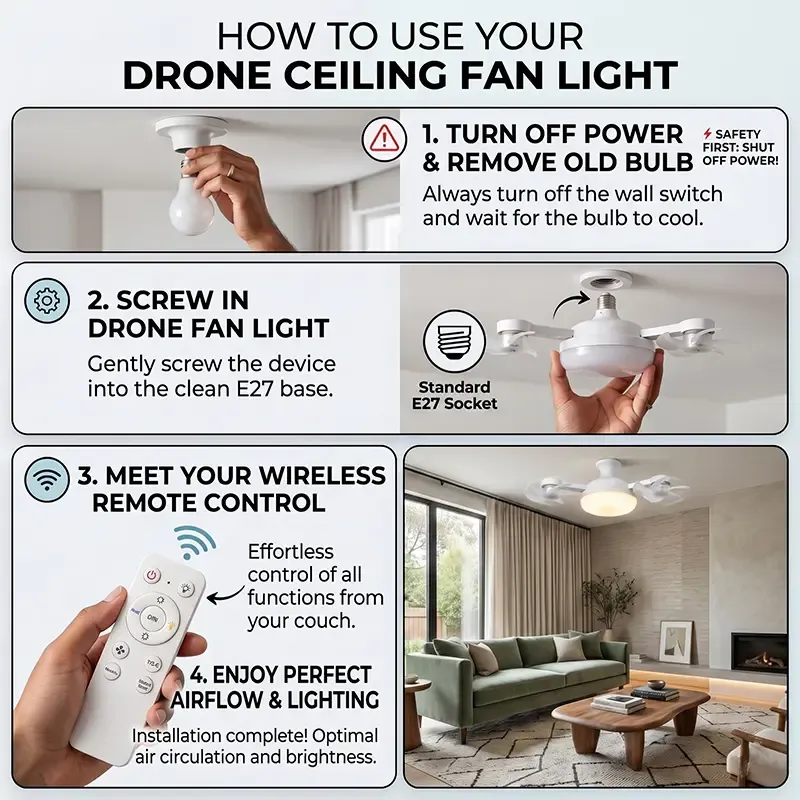 ✨ Foldable LED Ceiling Fan Light
