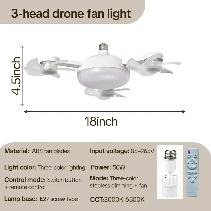 ✨ Foldable LED Ceiling Fan Light