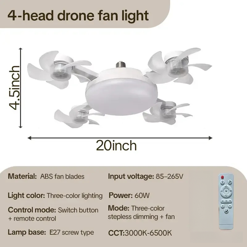 ✨ Foldable LED Ceiling Fan Light