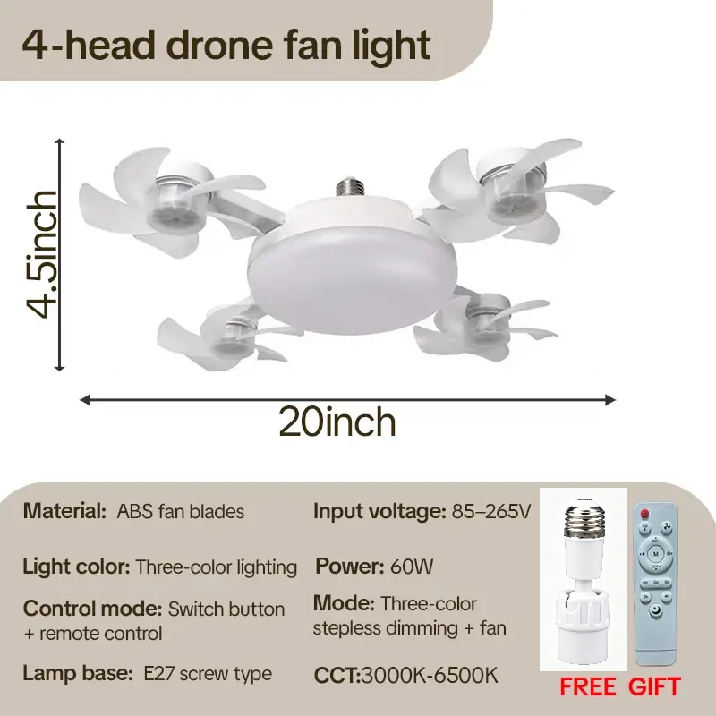 ✨ Foldable LED Ceiling Fan Light