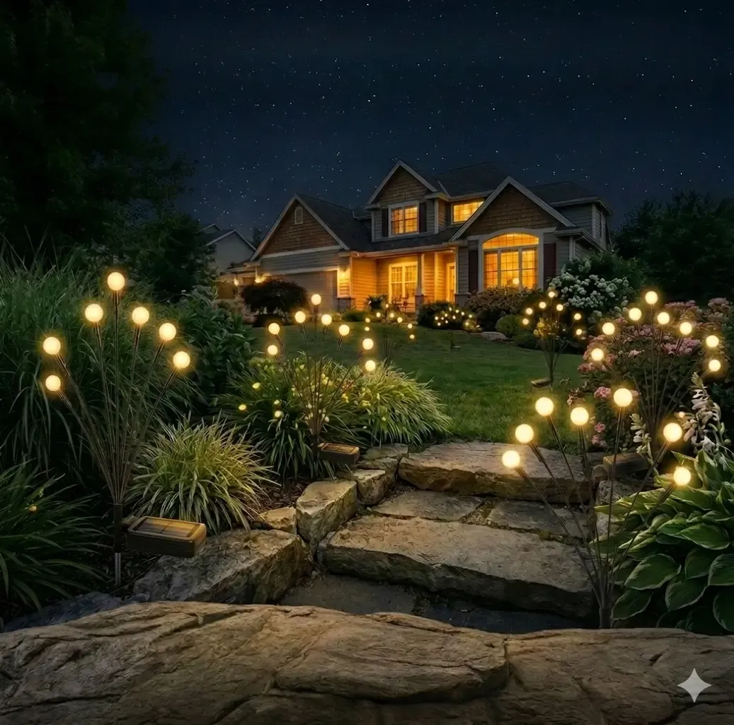 Big Bulb Solar Firefly Lights | Waterproof Outdoor Solar Fairy Lights for Patio & Garden Decor